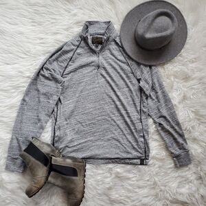 Lucky Brand Gray Heathered Women's Quarter-Zip
